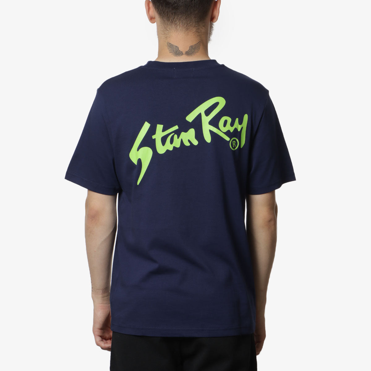 Stan Ray Stan OG T-Shirt, Navy Lime Green, Detail Shot 1