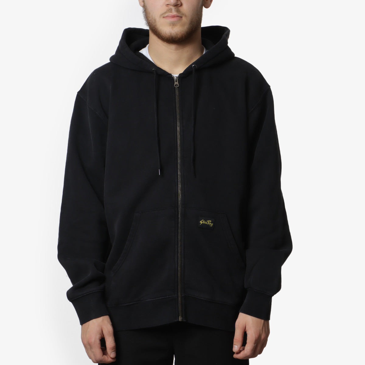 main Stan Ray Patch Zip Hoodie, Washed Black, Detail Shot 1