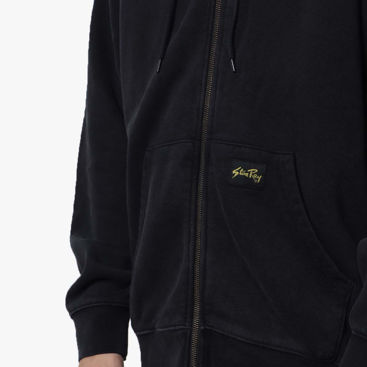 Stan Ray Patch Zip Hoodie, Washed Black, Detail Shot 4