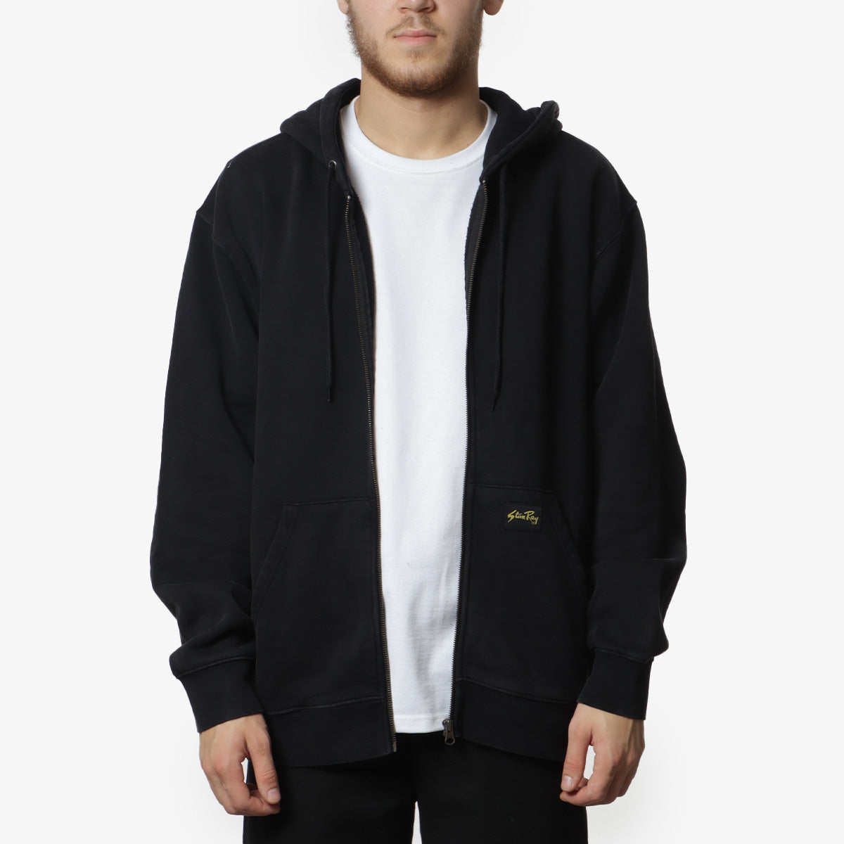 Stan Ray Patch Zip Hoodie, Washed Black, Detail Shot 3