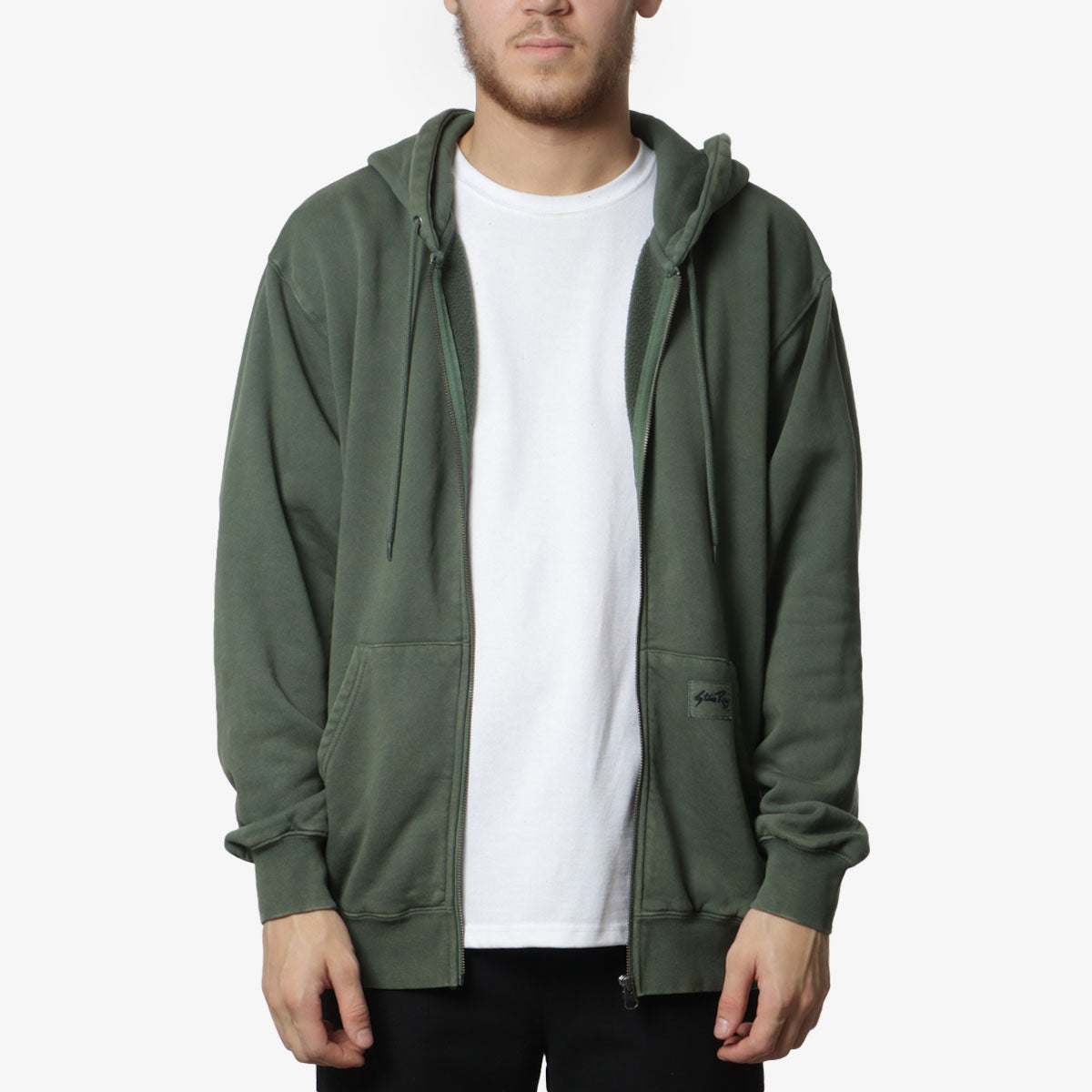 Stan Ray Patch Zip Hoodie, Washed Green, Detail Shot 3