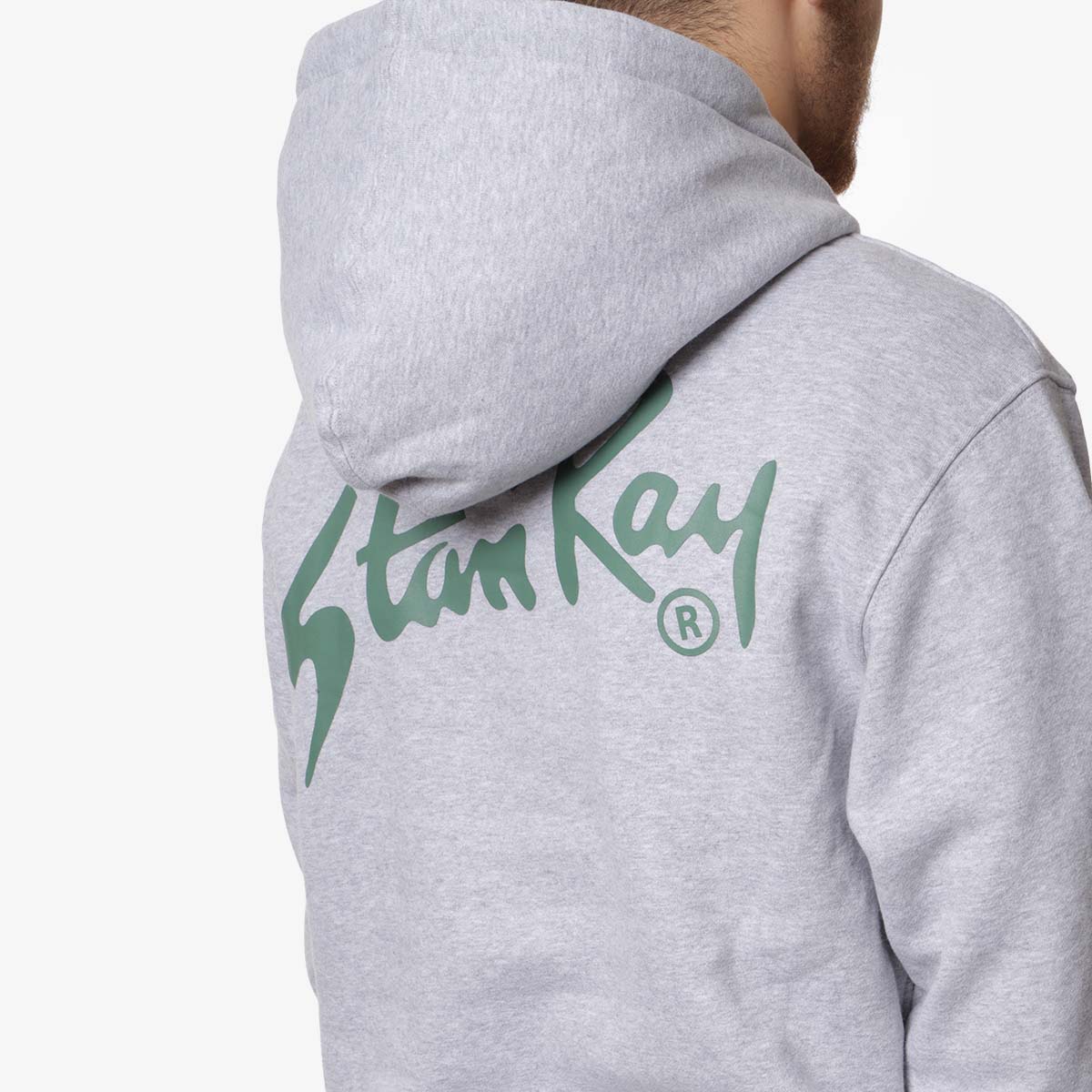 Stan Ray Stan OG Hoodie, Grey Marl Green, Detail Shot 4