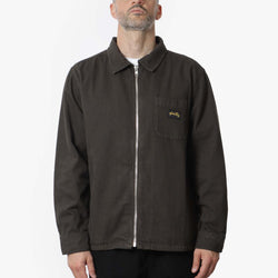 thumbnail Stan Ray Zip Shirt, Overdyed Charcoal Hickory, Detail Shot 1