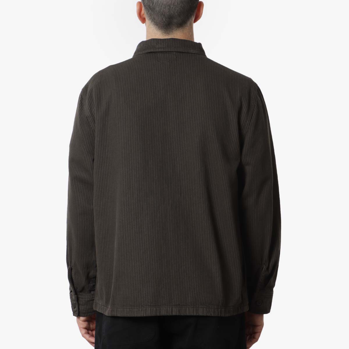 main Stan Ray Zip Shirt, Overdyed Charcoal Hickory, Detail Shot 4