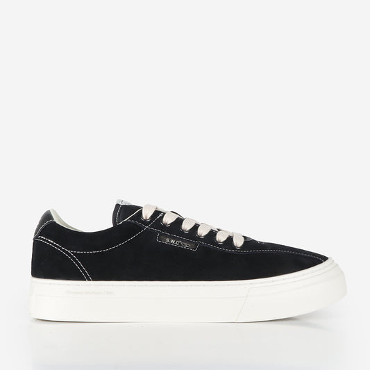 Stepney Workers Club Dellow 02 Cup Suede Shoes, Black White, Detail Shot 1