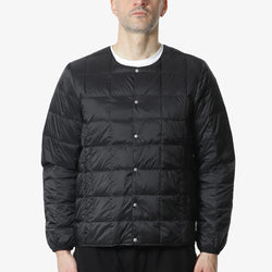 thumbnail Taion Crew Neck Button Down Jacket, Black, Detail Shot 1