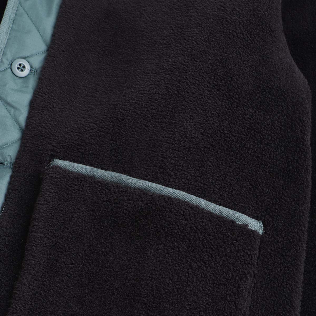 main Taion Military Reversible Crew Neck Down Jacket, Dark Green Black, Detail Shot 7