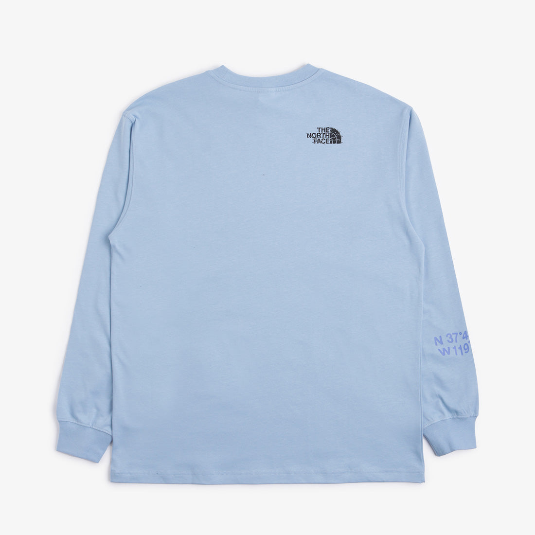 main The North Face NSE Graphic Long Sleeve T-Shirt, Steel Blue, Detail Shot 5