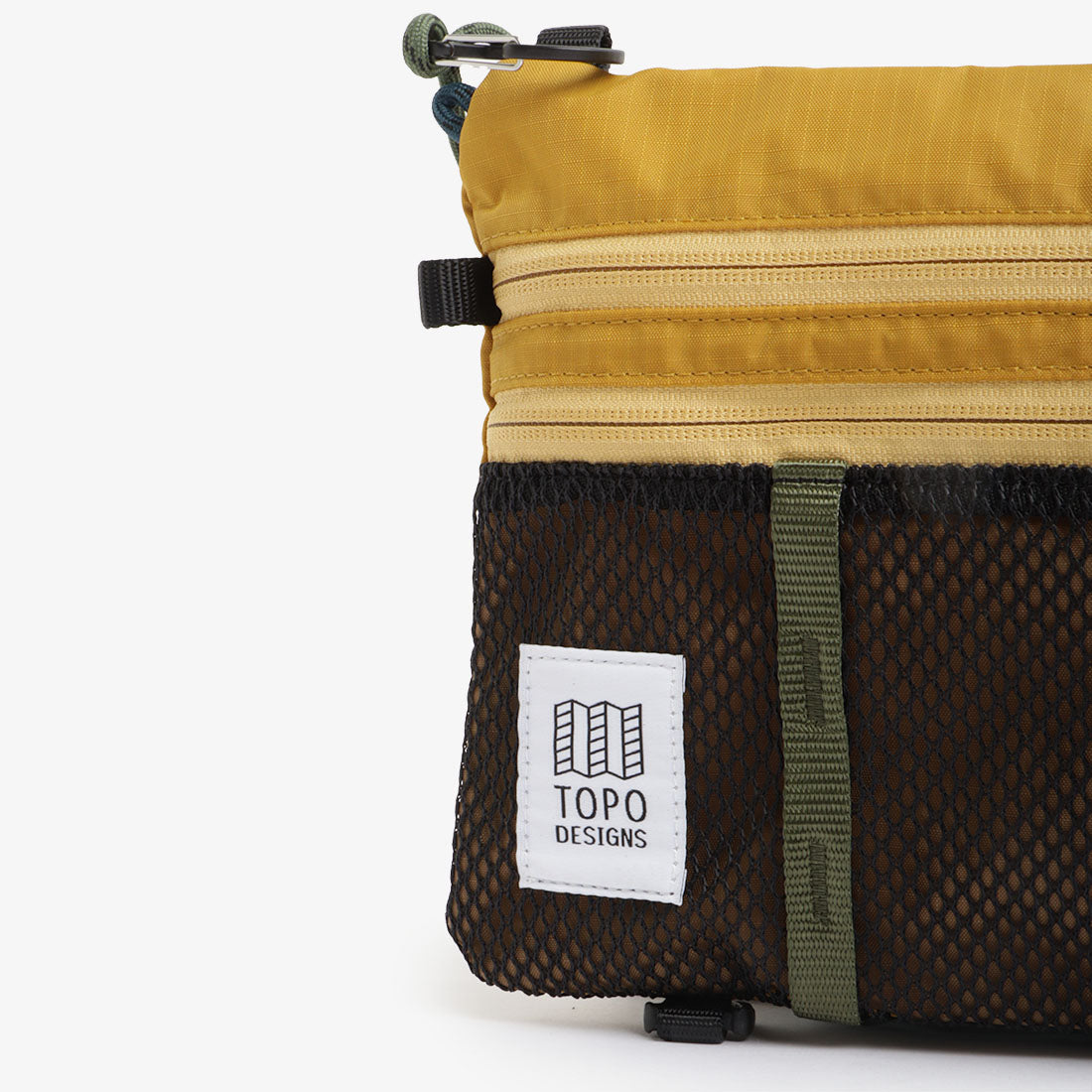 main Topo Designs Mountain Accessory Shoulder Bag, Mustard/Dark Khaki, Detail Shot 2