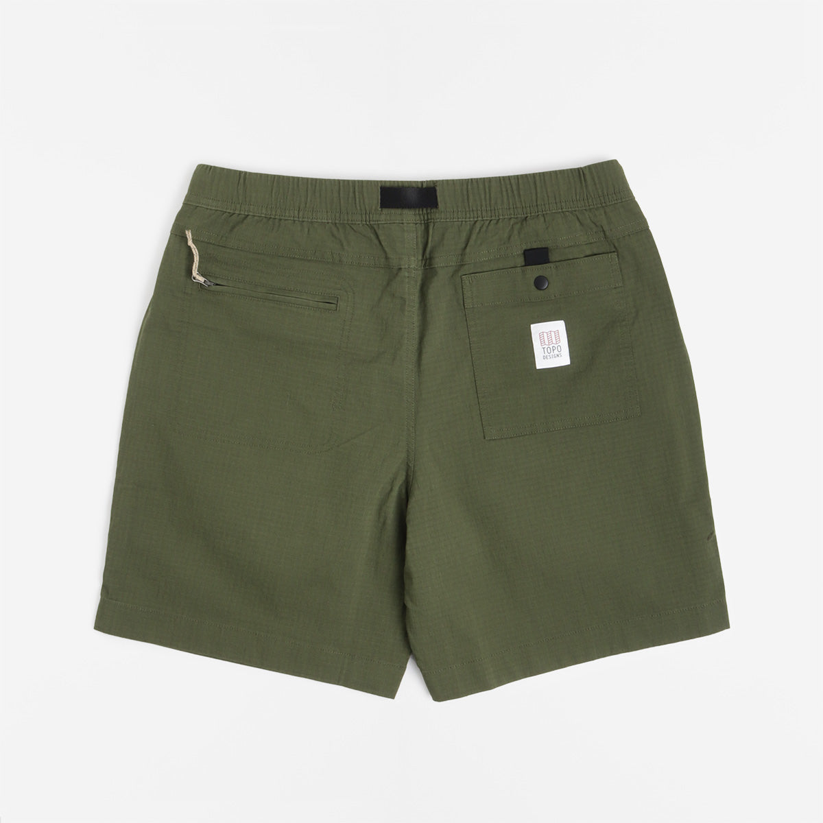 main Topo Designs Mountain Ripstop Shorts, Olive, Detail Shot 5