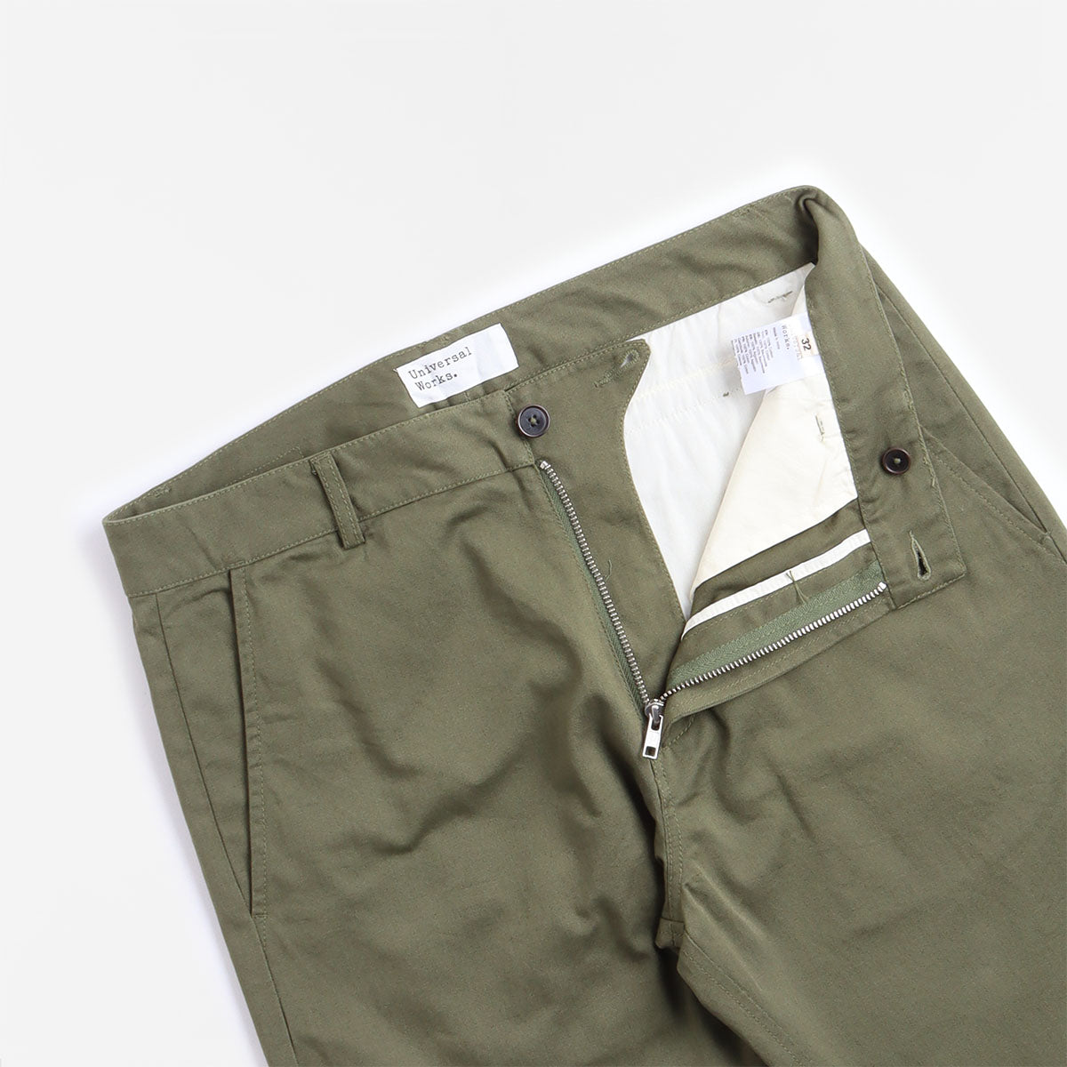 Universal Works Aston Pant, Light Olive, Detail Shot 3