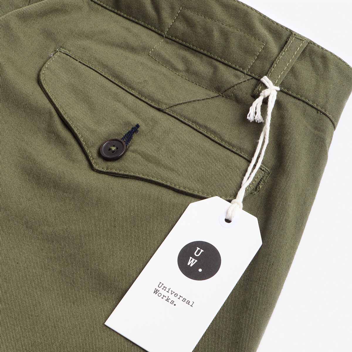 Universal Works Aston Pant, Light Olive, Detail Shot 6