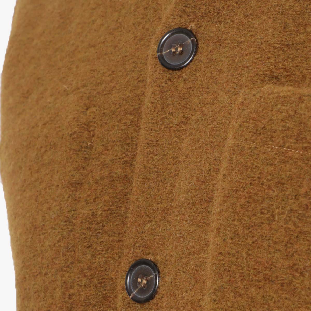 Universal Works Cardigan, Mustard Wool Fleece, Detail Shot 3