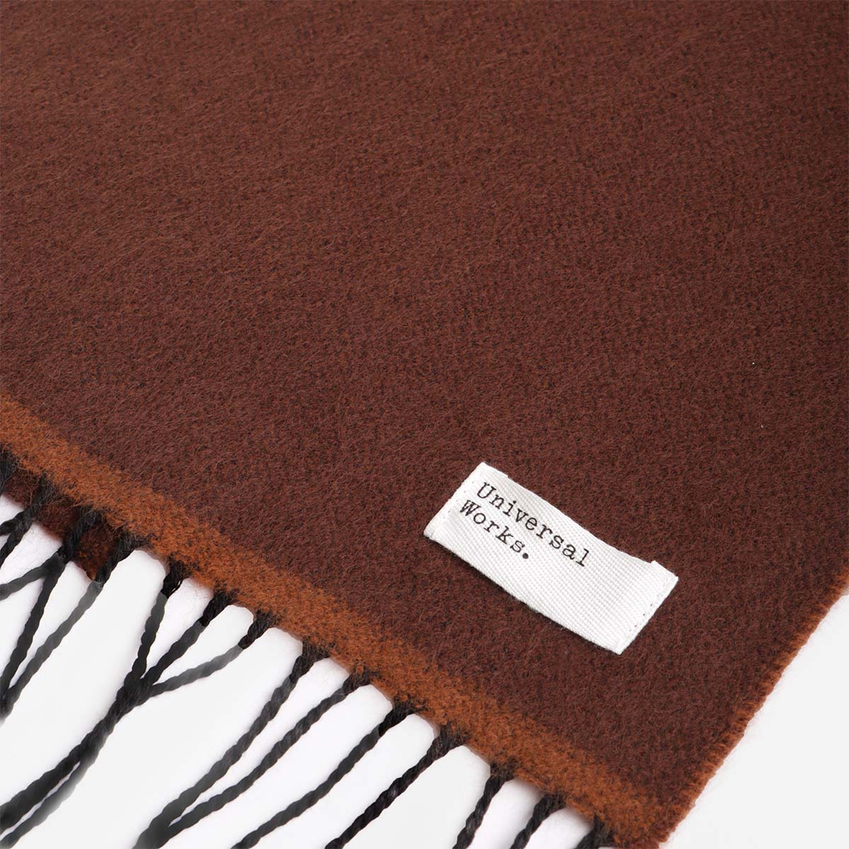 Universal Works Double Sided Scarf, Brown, Detail Shot 2