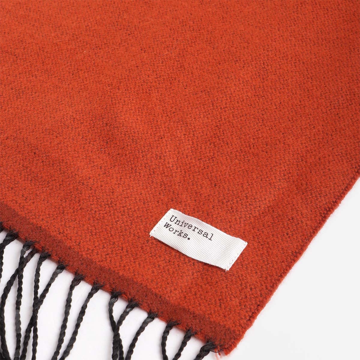 Universal Works Double Sided Scarf, Orange, Detail Shot 2