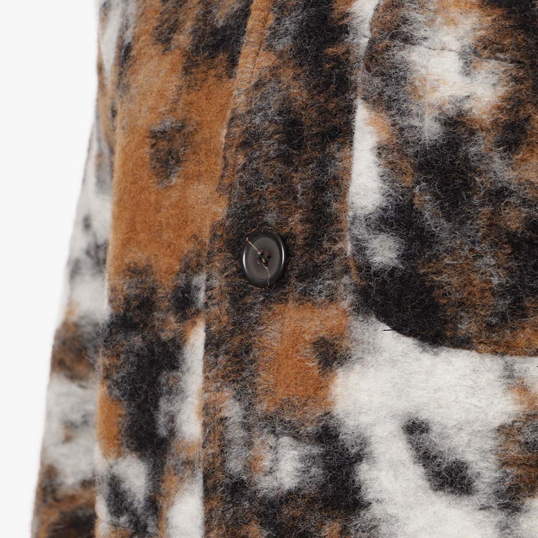 Universal Works Field Jacket, Brown Ylang Flower Fleece, Detail Shot 3