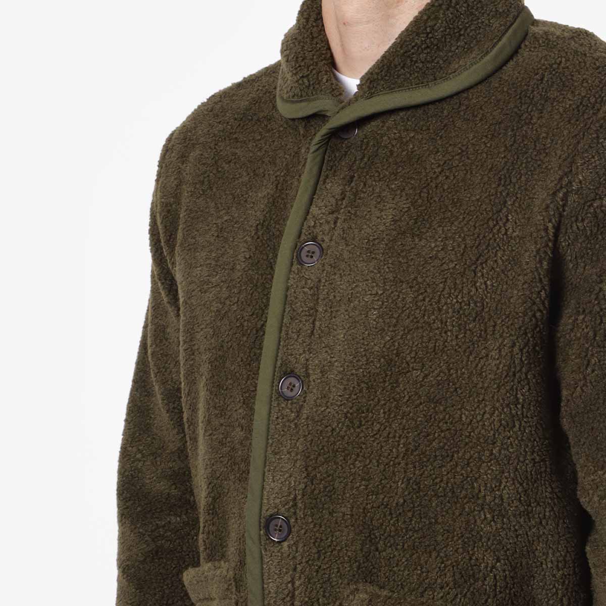 Universal Works Lancaster Jacket, Olive Mountain Fleece, Detail Shot 3