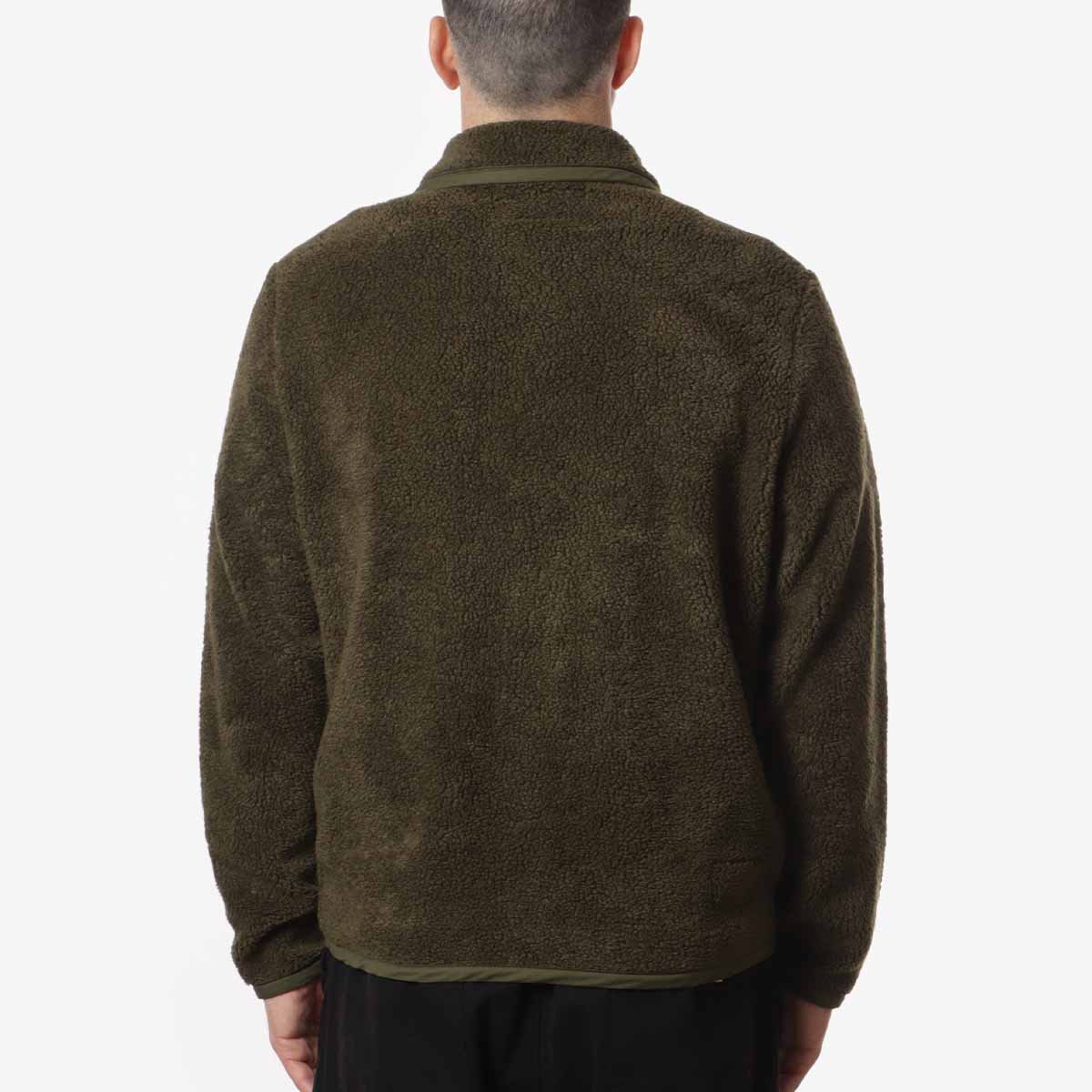 Universal Works Lancaster Jacket, Olive Mountain Fleece, Detail Shot 5