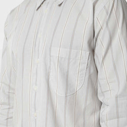 thumbnail Universal Works Lazy Day Shirt, Ecru Sydney Stripe, Detail Shot 2