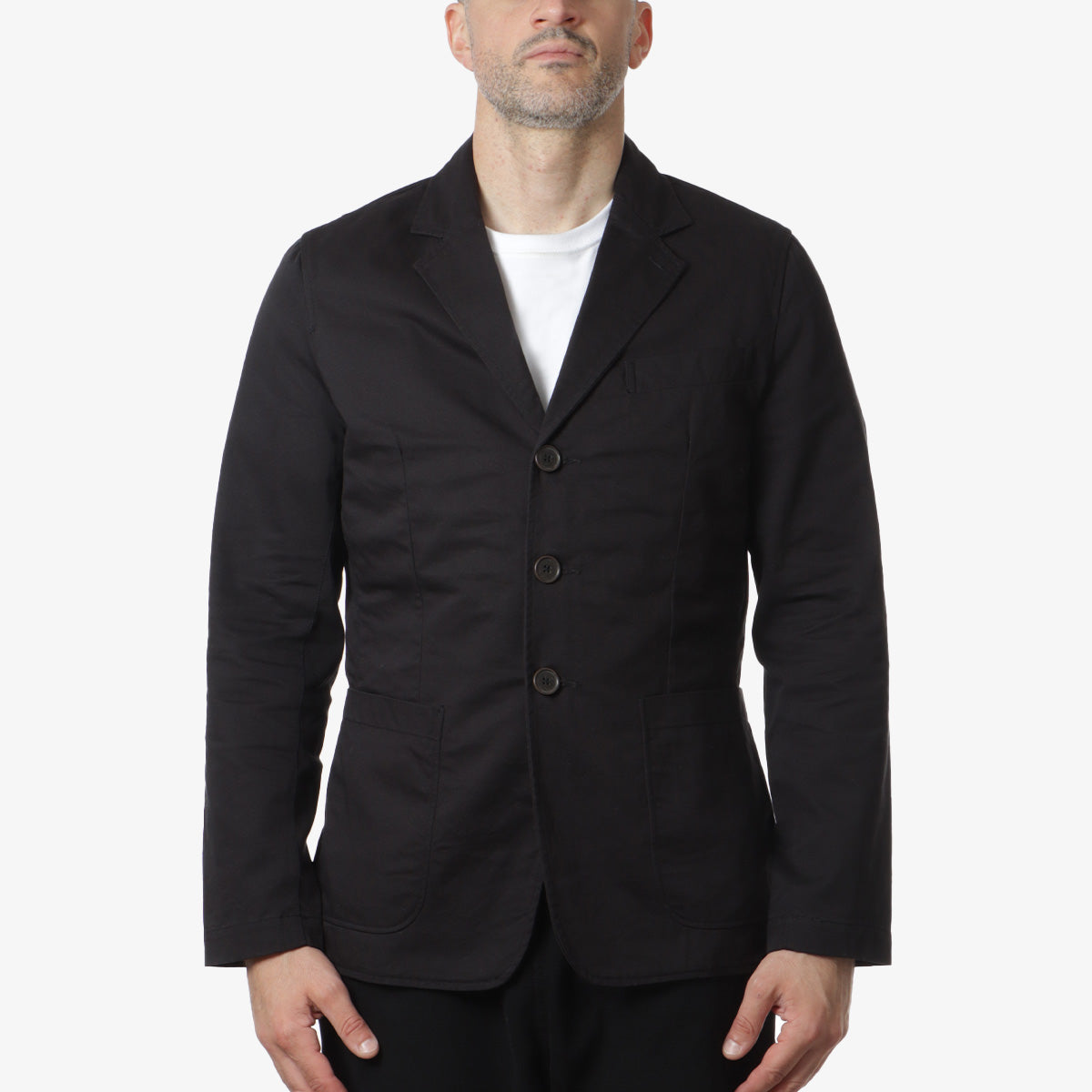 main Universal Works London Jacket, Black Twill, Detail Shot 1