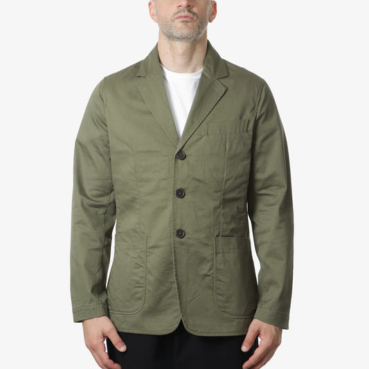 Universal Works London Jacket, Light Olive Twill, Detail Shot 1