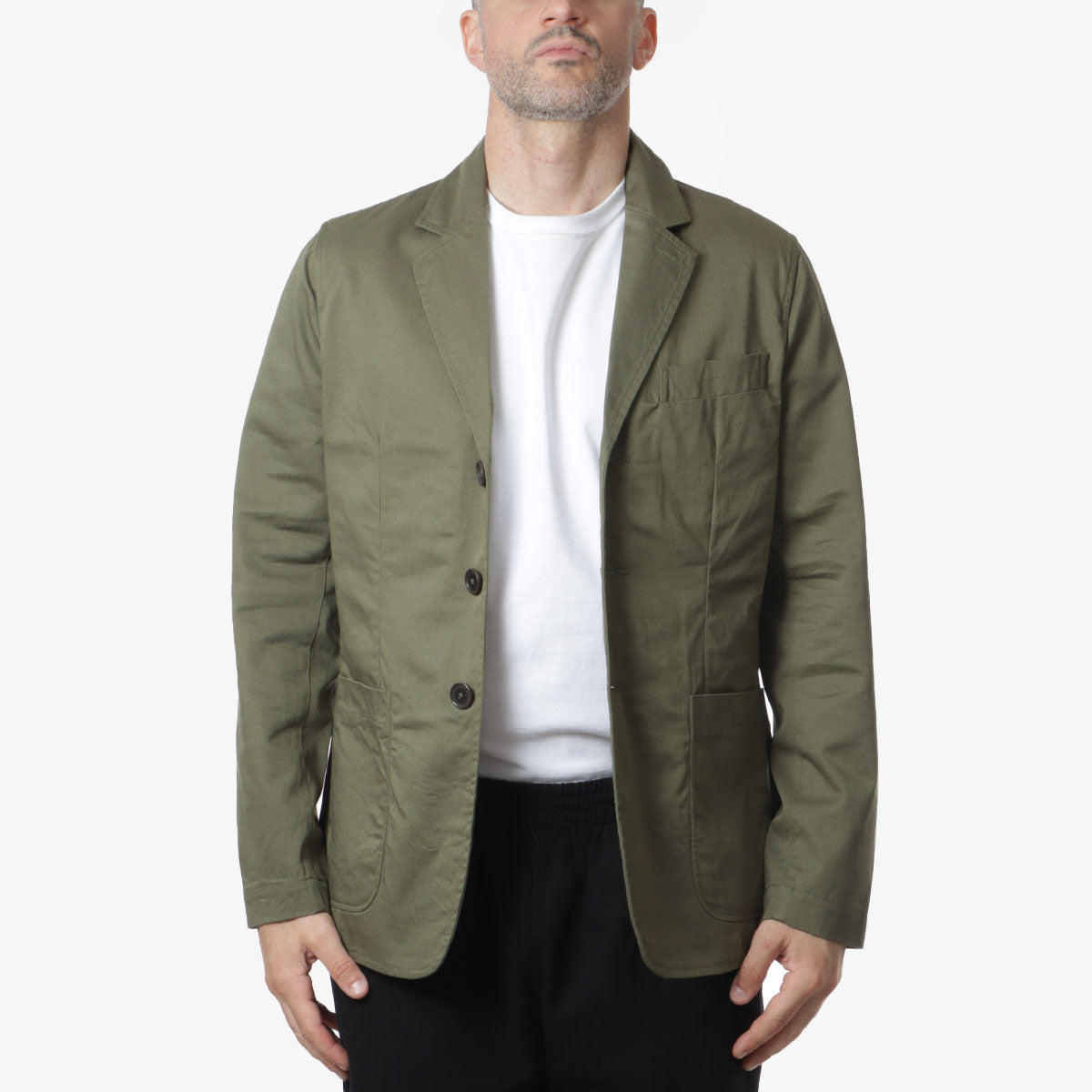 Universal Works London Jacket, Light Olive Twill, Detail Shot 2