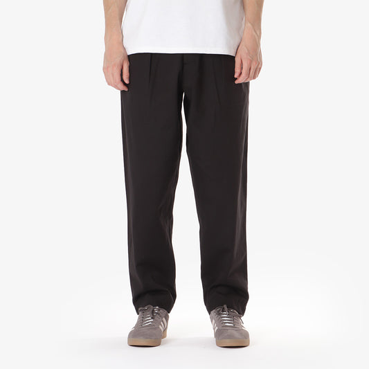 Universal Works Pleated Track Pant, Black Twill, Detail Shot 1