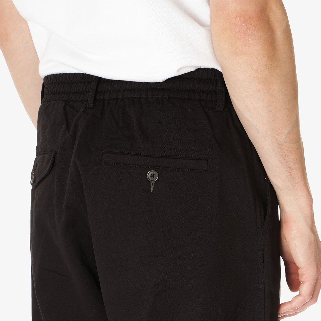 Universal Works Pleated Track Pant, Black Twill, Detail Shot 4