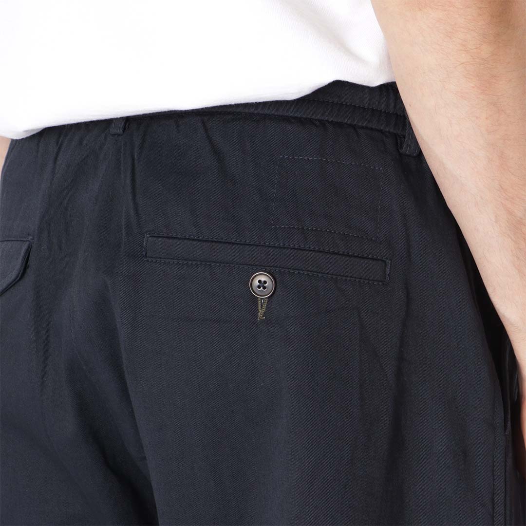 Universal Works Pleated Track Pant, Navy Twill, Detail Shot 4