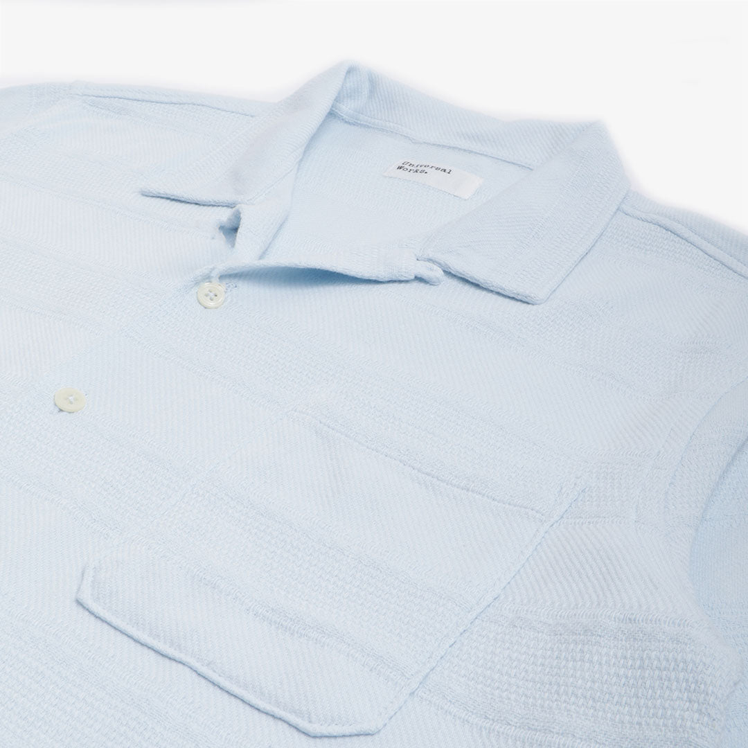 main Universal Works Road Shirt, Sky Tipizzi Stripe, Detail Shot 2