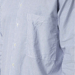 thumbnail Universal Works Square Pocket Shirt, Navy Security Stripe Cotton, Detail Shot 2