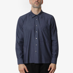 thumbnail Universal Works Square Pocket Shirt, Navy SG Brushed Twill, Detail Shot 1