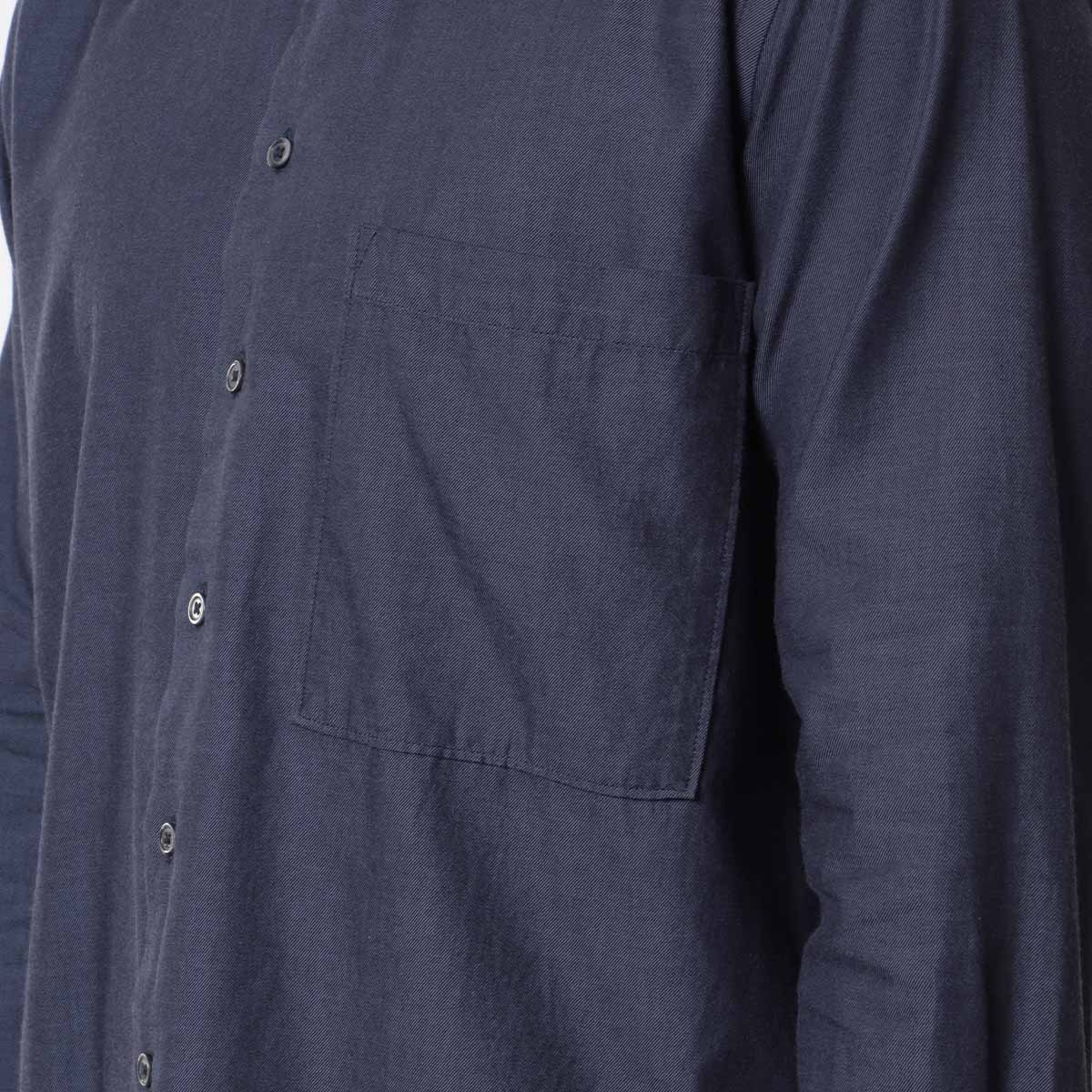 Universal Works Square Pocket Shirt, Navy SG Brushed Twill, Detail Shot 2