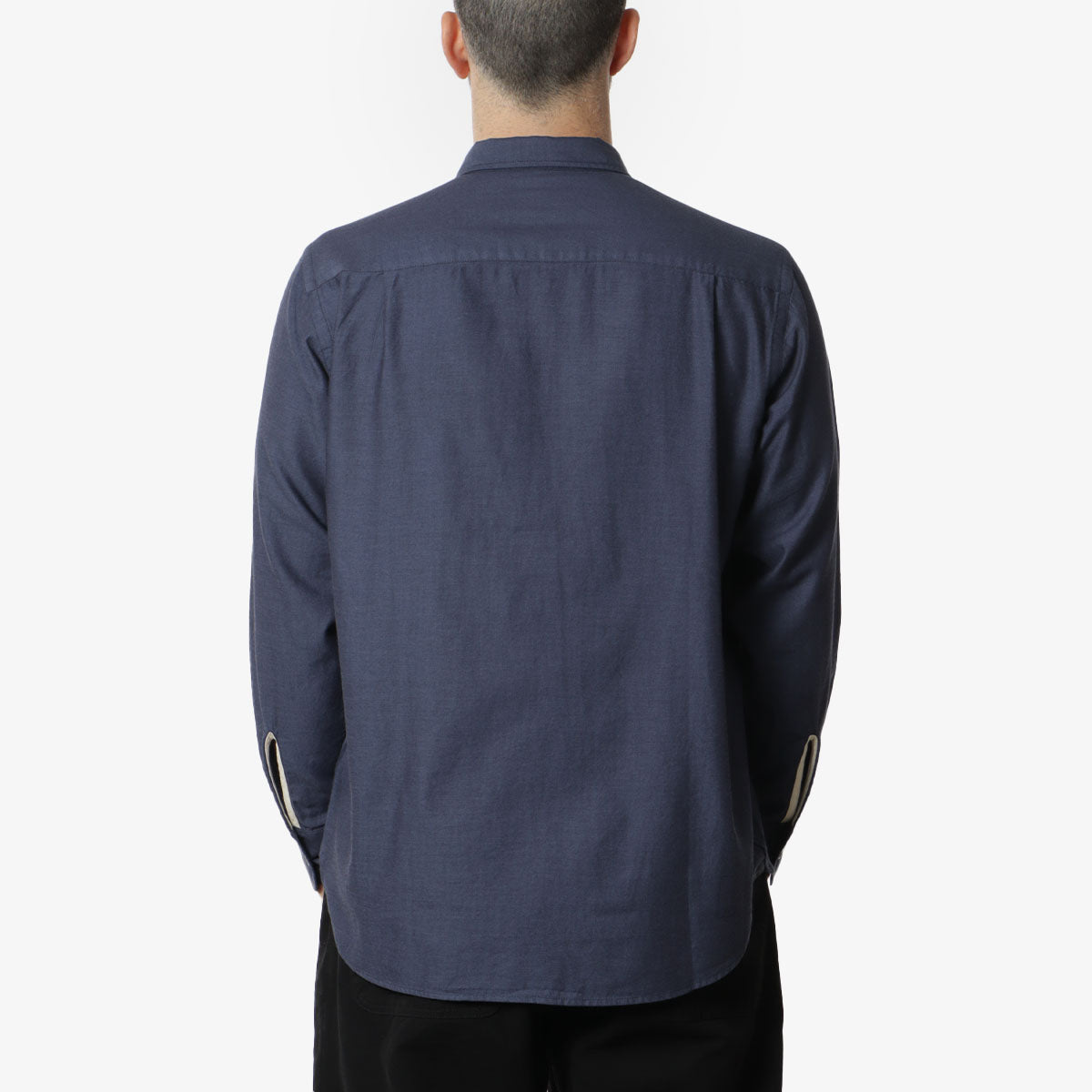 Universal Works Square Pocket Shirt, Navy SG Brushed Twill, Detail Shot 4