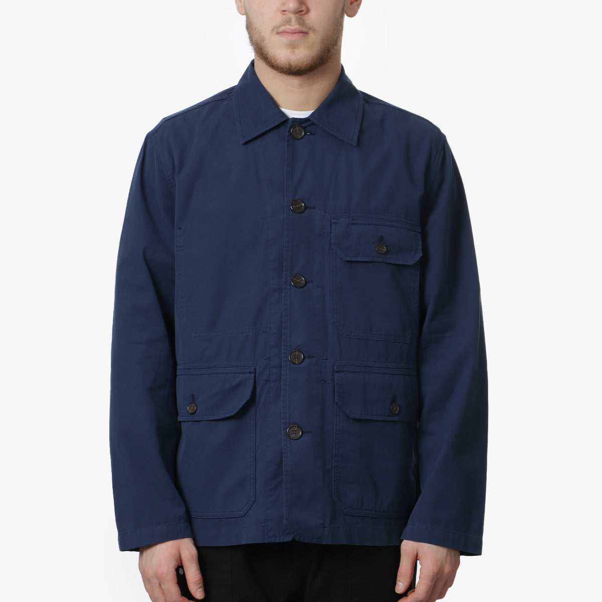 main Universal Works Utility Jacket, Navy Summer Canvas, Detail Shot 1