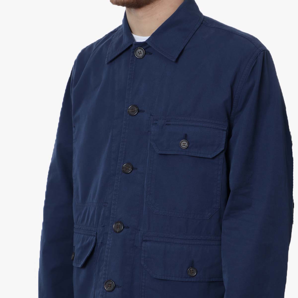 main Universal Works Utility Jacket, Navy Summer Canvas, Detail Shot 2