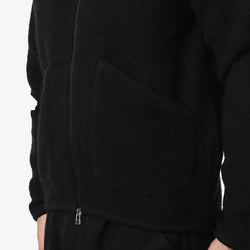 thumbnail Universal Works Zip Bomber, Black Wool Fleece, Detail Shot 2