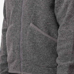 thumbnail Universal Works Zip Bomber, Grey Marl Wool Fleece, Detail Shot 3