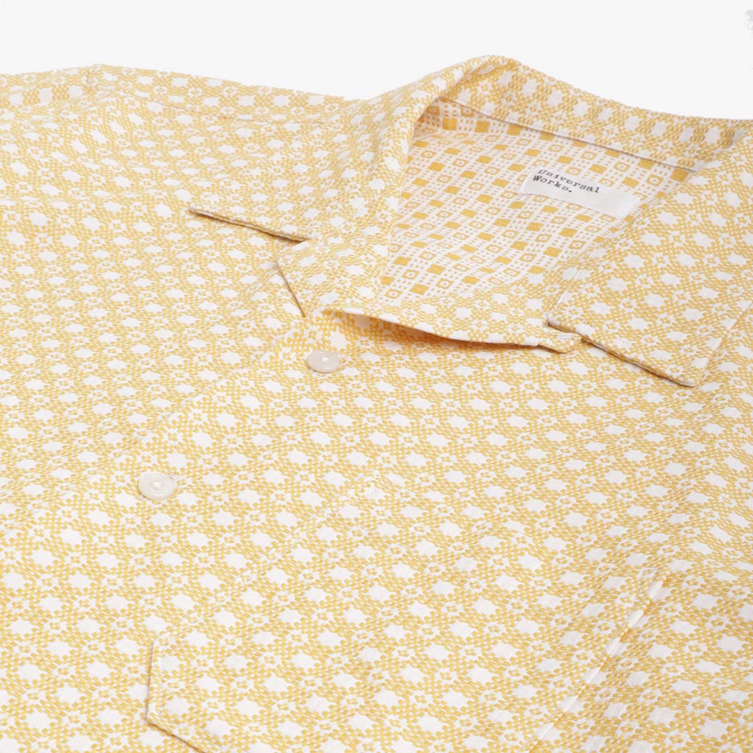 main Universal Works Road Shirt, Yellow, Detail Shot 3