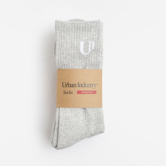 Urban Industry Classic Socks 3 Pack, Grey Heather, Detail Shot 1