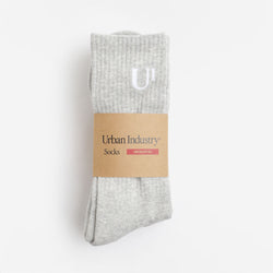 thumbnail Urban Industry Classic Socks 3 Pack, Grey Heather, Detail Shot 1