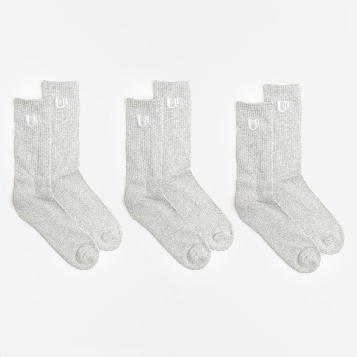 main Urban Industry Classic Socks 3 Pack, Grey Heather, Detail Shot 2