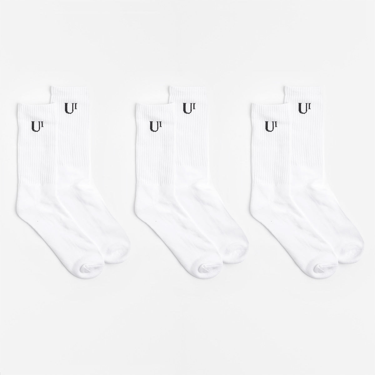 Urban Industry Classic Socks 3 Pack, White, Detail Shot 2