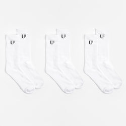 thumbnail Urban Industry Classic Socks 3 Pack, White, Detail Shot 2