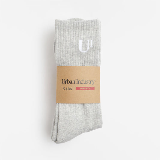 Urban Industry Classic Socks, Grey Heather, Detail Shot 1