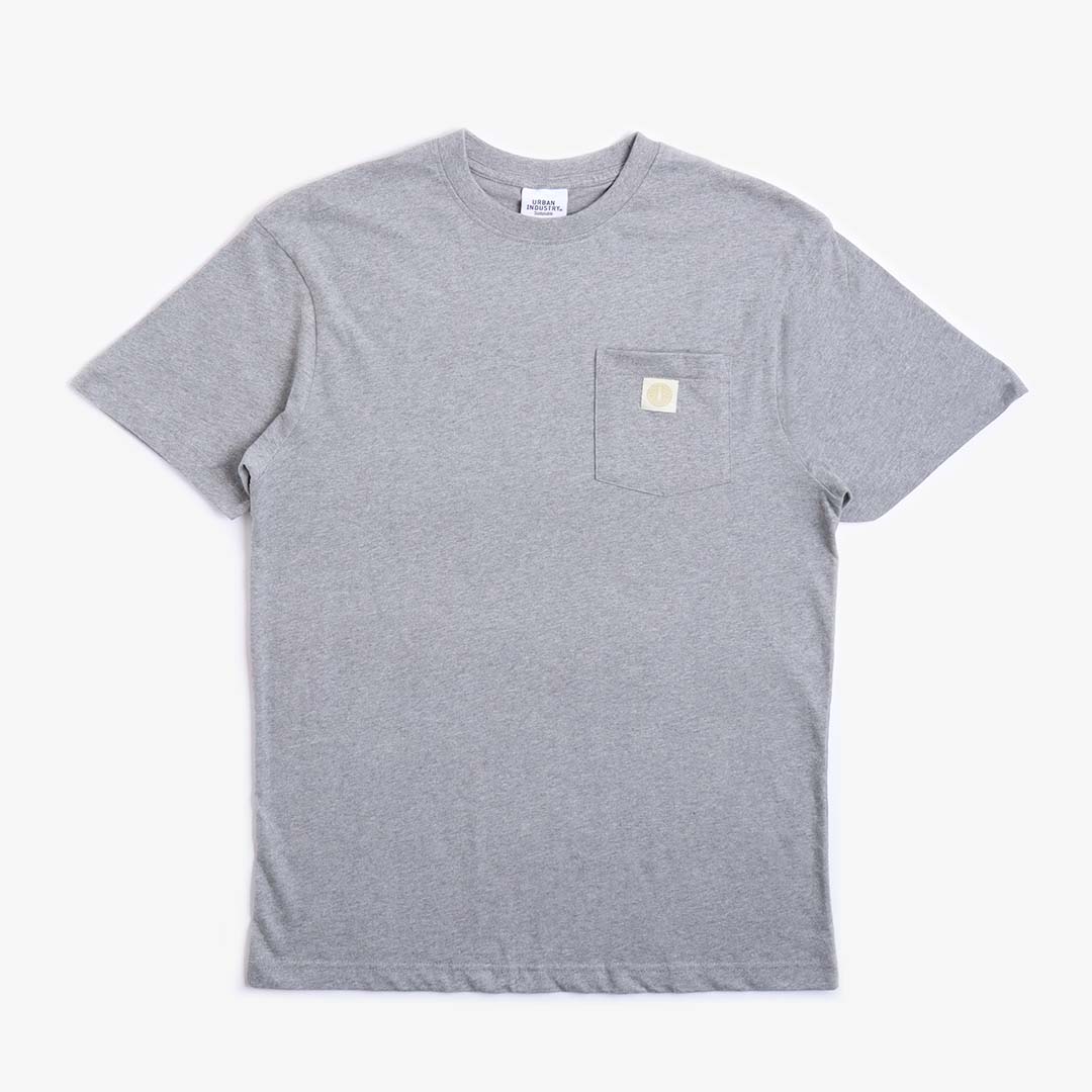 main Urban Industry Organic Beacon Pocket T-Shirt, Grey, Detail Shot 1