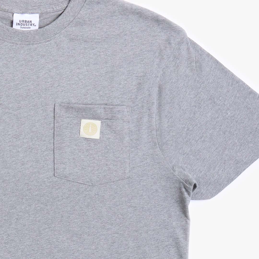 main Urban Industry Organic Beacon Pocket T-Shirt, Grey, Detail Shot 2