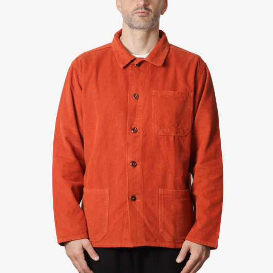 Uskees Buttoned Cord Overshirt, Rust, Detail Shot 1