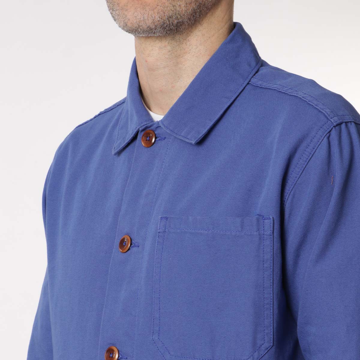 Uskees Buttoned Overshirt, Ultra Blue, Detail Shot 2