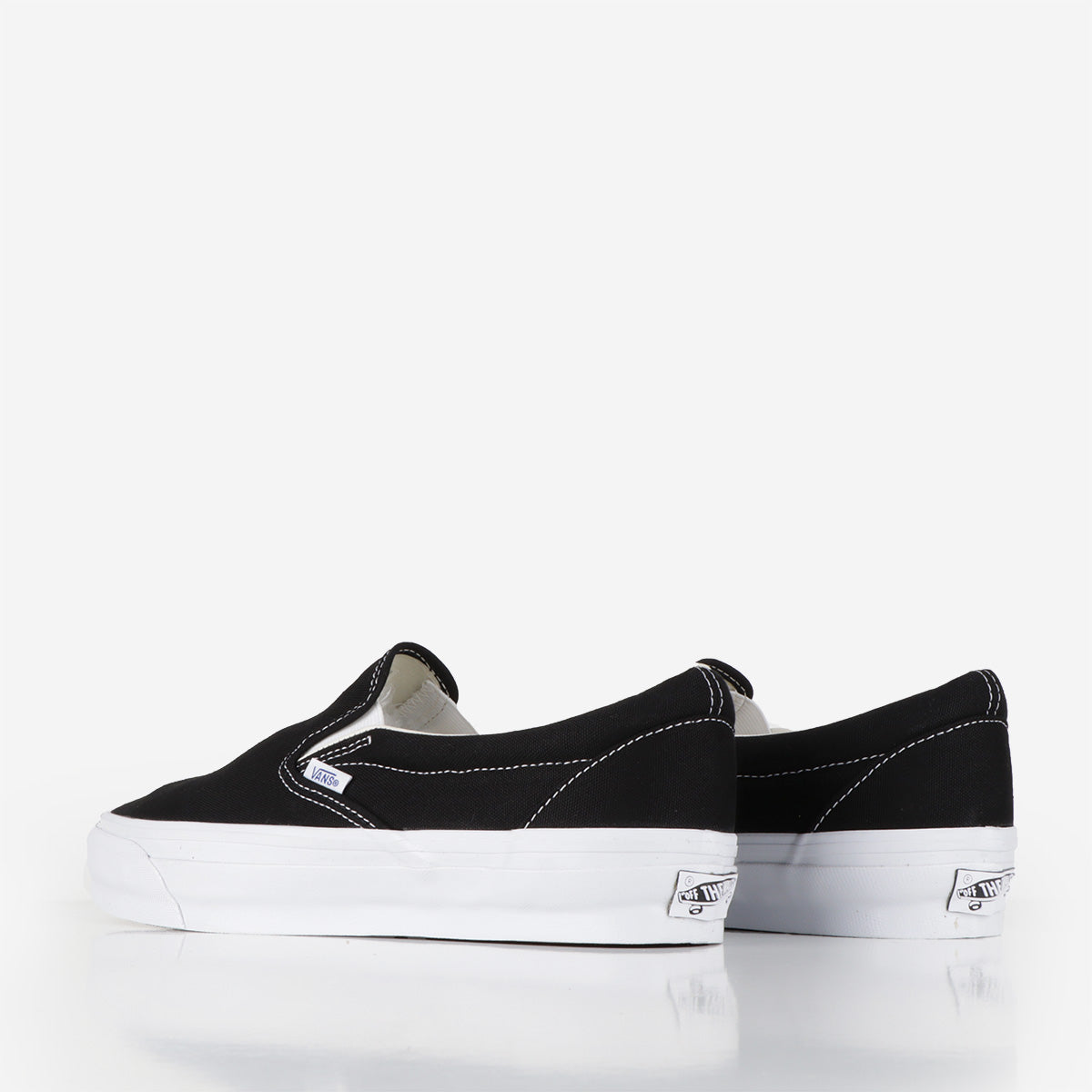 main Vans Premium Slip-On Reissue 98 Shoes, LX Black White, Detail Shot 3